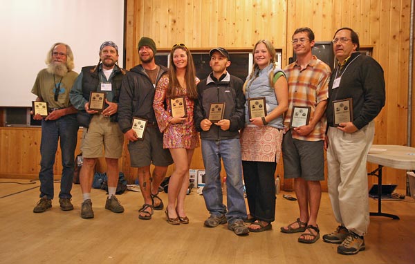 Group photo of those present to receive their Triple Crown Awards at the 2008 ALDHA-West Gathering, courtesy of Monte Dodge.